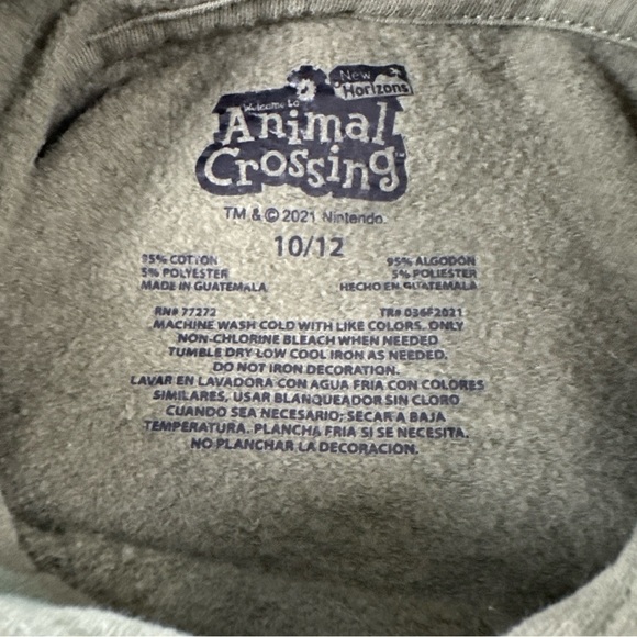 Animal Crossing Hoodie Youth Size 10/12 Licensed Nintendo Sweatshirt EUC - Picture 7 of 7